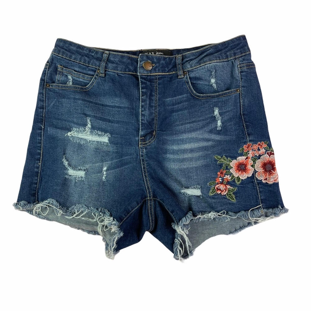 COPY - Wax Jean Distressed Embroidered High-Rise …